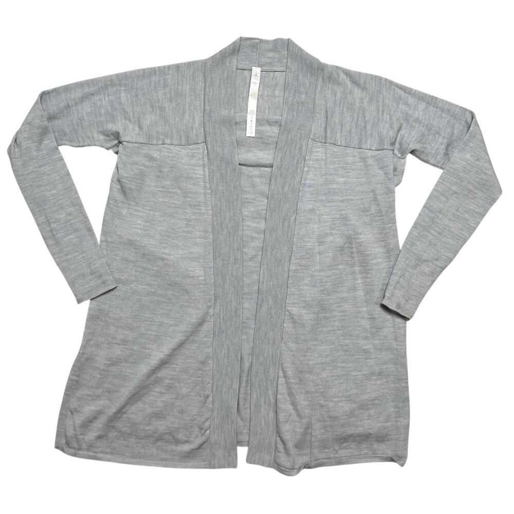 Lululemon Blissful Zen 100% Merino Wool Sweater Wrap‎ in Heathered Gray - 4 - Picture 2 of 7